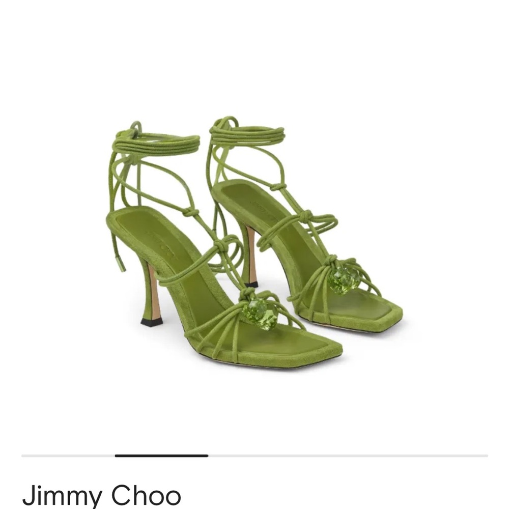 Jimmy Choo 90mm Jemma Strappy Sandals, Size 37